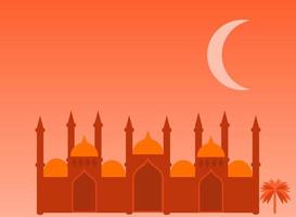 Moschee und Halbmond Mond Vorlage Vektor