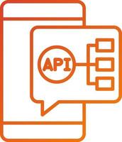 api Integration Symbol Stil vektor