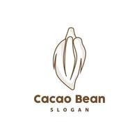 årgång kakao logotyp, kakao frukt växt logotyp, choklad vektor för bageri, abstrakt linje konst choklad design