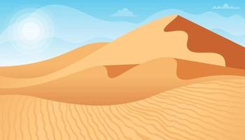 ökenlandskap med sanddyner. vektorillustration i platt stil vektor