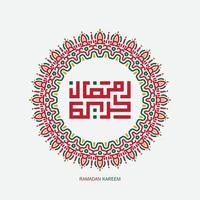 fri ramadan kareem arabicum kalligrafi med årgång ram. islamic månad av ramadan i arabicum logotyp hälsning design vektor