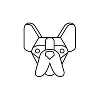 chihuahua hund huvud logotyp med linje stil vektor ikon illustration symbol design mall