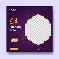 eid mode försäljning baner och social media posta mall, ramadan kareem tema försäljning fyrkant flygblad och baner. stor försäljning bunt eid annonser posta, hälsning kort islamic bakgrund design med lykta, halv måne vektor