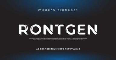 framtida modernt alfabetet teckensnitt. typografi urban stil teckensnitt för sport, teknik, digital, filmlogotypdesign vektor