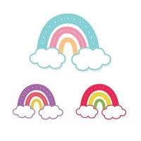 Regenbogen Logo süß Hand gezeichnet eben Design modern Farben.