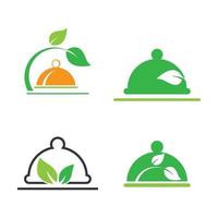 vegetarisk mat logotyp bilder set vektor