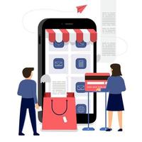 Online-Shopping Mobile Commerce vektor