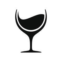 vin glas ikon isolerat på vit bakgrund vektor