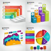 3D-Infografik-Sammlungsvorlage vektor