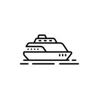 Yacht linje ikon isolerat på vit bakgrund vektor