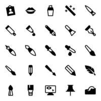 glyf ikoner för grafisk design. vektor