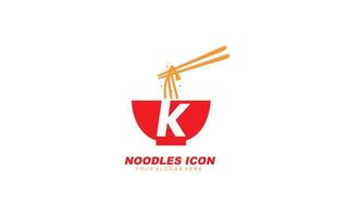 k Nudeln Logo Design Inspiration. Vektor Brief Vorlage Design zum Marke.