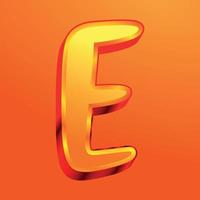 3D-Darstellung des Buchstabens e vektor