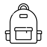 Schule Rucksack Linie Symbol. vektor