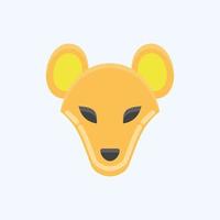 ikon hyena. relaterad till djur- huvud symbol. enkel design redigerbar. enkel illustration vektor