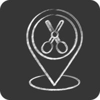 Symbol Ort Rosa. verbunden zu Friseur Symbol. Schönheit Saloon. einfach Illustration vektor