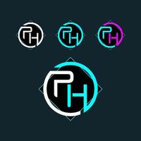 ph hp modisch Brief Logo Design vektor