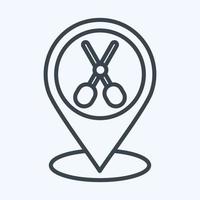 Symbol Ort Rosa. verbunden zu Friseur Symbol. Schönheit Saloon. einfach Illustration vektor