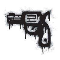graffiti pistol tecken samling spray målad svart på vit. pistol droppa symbol. isolerat på vit bakgrund. vektor illustration