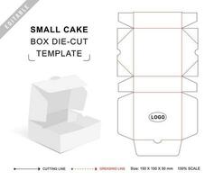 klein Kuchen Box sterben Schnitt Vorlage vektor