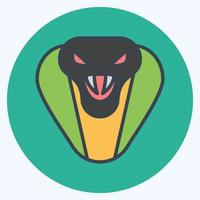 ikon kobra. relaterad till djur- huvud symbol. enkel design redigerbar. enkel illustration vektor