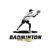 modern passionerad badminton spelare i verkan logotyp vektor