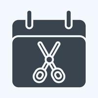 Symbol Termin. verbunden zu Friseur Symbol. Schönheit Saloon. einfach Illustration vektor