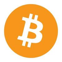 bitcoin BTC tecken symbol kryptovaluta logotyp, mynt ikon isolerat på vit bakgrund. vektor illustration.