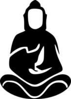 schwarz und Weiß von Buddha Symbol gestalten vektor