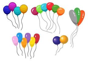 bündel aus mehreren farbigen heliumballons. Vektor-Illustration. vektor