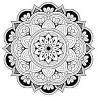 Luxus Zier Mandala Design, schwarz und Weiß Linie Kunst, orientalisch Vektor indisch Stil.