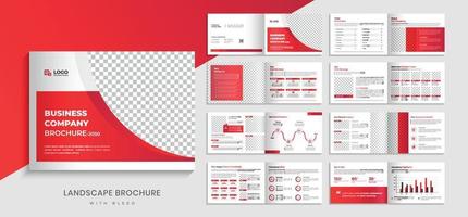 Landschaft Unternehmen Profil Broschüre Design oder rot Farbe gestalten Broschüre Vorlage vektor