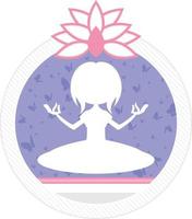 mediterar yoga flicka i silhuett illustration vektor