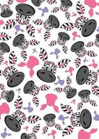 söt tecknad serie förtjusande zebra flicka mönster vektor