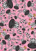 süß Karikatur bezaubernd Zebra Muster im Rosa vektor