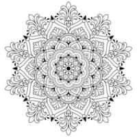 mandala design svart och vit linje konst vektor