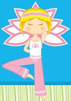 süß Karikatur meditieren Yoga Mädchen Illustration vektor
