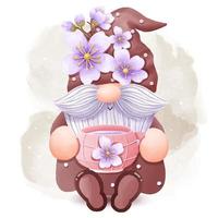 körsbär blomma gnome illustration vektor