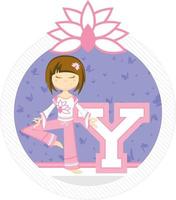 y ist zum Yoga Alphabet Lernen Illustration vektor