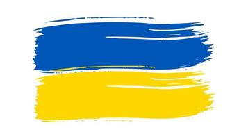 ukrainska nationell flagga i grunge stil. målad med en borsta stroke flagga av ukraina. vektor illustration