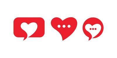 Liebe Plaudern Logo Satz. einfach Dating Botschaft Logo. vektor