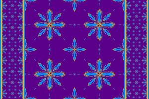 ethnisch Volk geometrisch nahtlos Muster im violett und Blau Ton im Vektor Illustration Design zum Stoff, Matte, Teppich, Schal, Verpackung Papier, Fliese und Mehr