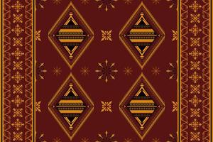 etnisk folk geometrisk sömlös mönster i röd och gul tona i vektor illustration design för tyg, matta, matta, scarf, omslag papper, bricka och Mer