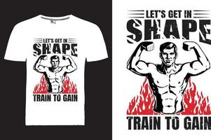 fitness t-shirt design vektor