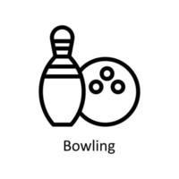 Bowling Vektor Gliederung Symbole. einfach Lager Illustration Lager