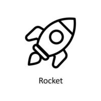 raket vektor översikt ikoner. enkel stock illustration stock