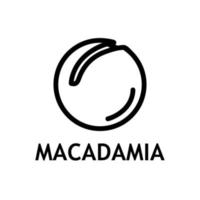 Macadamia Farbe Symbol. gesund Protein Lebensmittel. organisch Nuss gor Diät oder Öl Zutat. Vektor Illustration Snack im Gliederung Stil