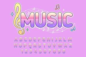 dekorativ editierbar Musik- Text bewirken Vektor Design