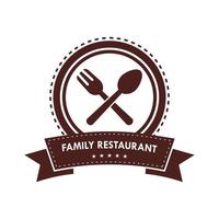 familj mat restaurang isolerat vektor logotyp