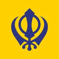 khalsa sikh religion rädd symbol ikon vektor illustration